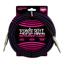 Cargar imagen en el visor de la galería, Cables para Instrumento de 18ft con Punta Recta Ernie Ball Braided