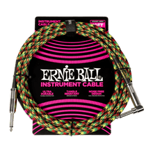 Cargar imagen en el visor de la galería, Cables para Instrumento de 10ft con Punta en Ángulo Ernie Ball Braided - Disponible en Varios Colores