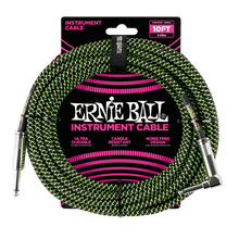 Cargar imagen en el visor de la galería, Cables para Instrumento de 10ft con Punta en Ángulo Ernie Ball Braided - Disponible en Varios Colores
