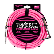 Cargar imagen en el visor de la galería, Cables para Instrumento de 10ft con Punta en Ángulo Ernie Ball Braided - Disponible en Varios Colores