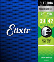 Load image into Gallery viewer, Elixir Optiweb Nickel Plated Steel 9-42 Electric Guitar Strings