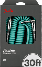 Cargar imagen en el visor de la galería, Cable para Instrumentos de 30ft con Punta en Ángulo Fender Contour Series Coiled
