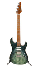 Cargar imagen en el visor de la galería, Guitarra Eléctrica Soloking MS-1 Custom 24 HSS Quilt FMN Turquoise Wakesurf
