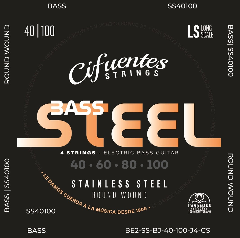 Cuerdas de Bajo Cifuentes Strings Bass Stainless Steel 40-100 Escala Larga
