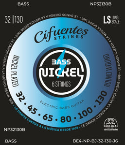 Cuerdas de Bajo 6 Cuerdas Cifuentes Strings Bass Nickel Plated 32-130 Escala Larga