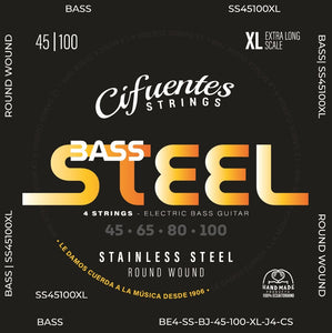 Cuerdas de Bajo Cifuentes Strings Bass Stainless Steel 45-100 Escala XL