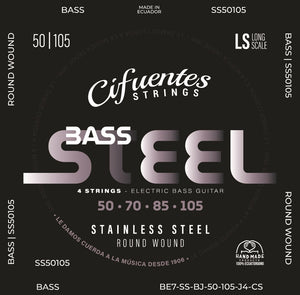 Cuerdas de Bajo Cifuentes Strings Bass Stainless Steel 50-105 Escala Larga