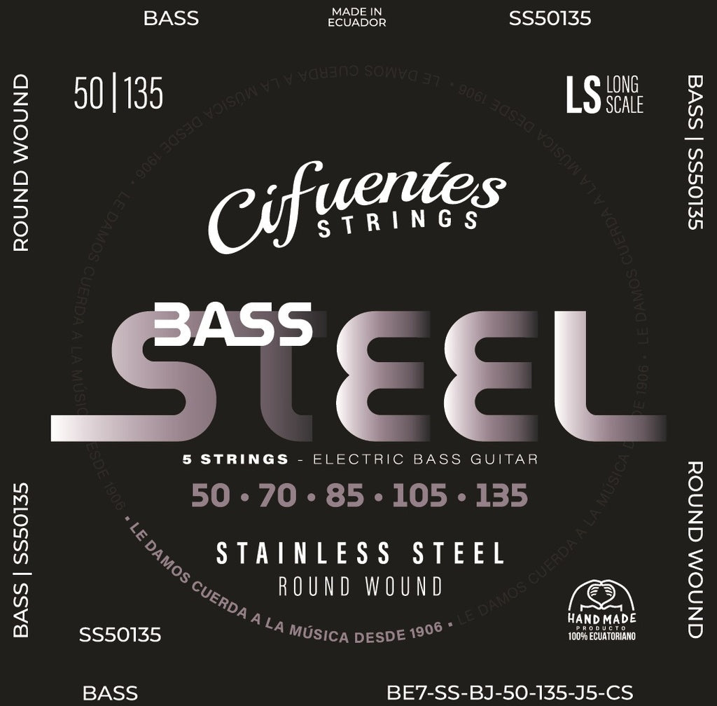 Cuerdas de Bajo 5 Cuerdas Cifuentes Strings Bass Stainless Steel 50-135 Escala Larga