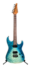 Load image into Gallery viewer, Guitarra Eléctrica Soloking MS-1 Custom 22 HH Quilt Flat Top Turquoise Wakesurf Fishman Afluence
