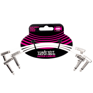 Pack of 3 Patch Cables 6" Ernie Ball Flat Ribbon