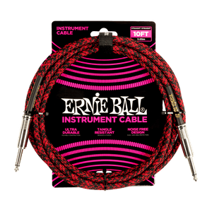 Cables para Instrumento de 10ft con Punta en Ángulo Ernie Ball Braided - Disponible en Varios Colores