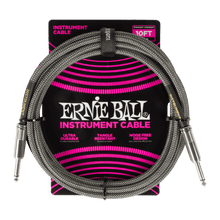 Cargar imagen en el visor de la galería, Cables para Instrumento de 10ft con Punta Recta Ernie Ball Braided - Disponible en Varios Colores
