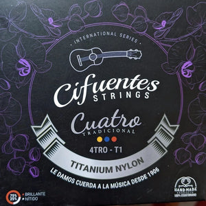Cuerdas de Cuatro Venezolano Cifuentes Strings 4v1 Titanium Nylon