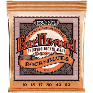 Ernie Ball Earthwood Phosphor Bronze Rock And Blues Acoustic Guitar Strings 10-52