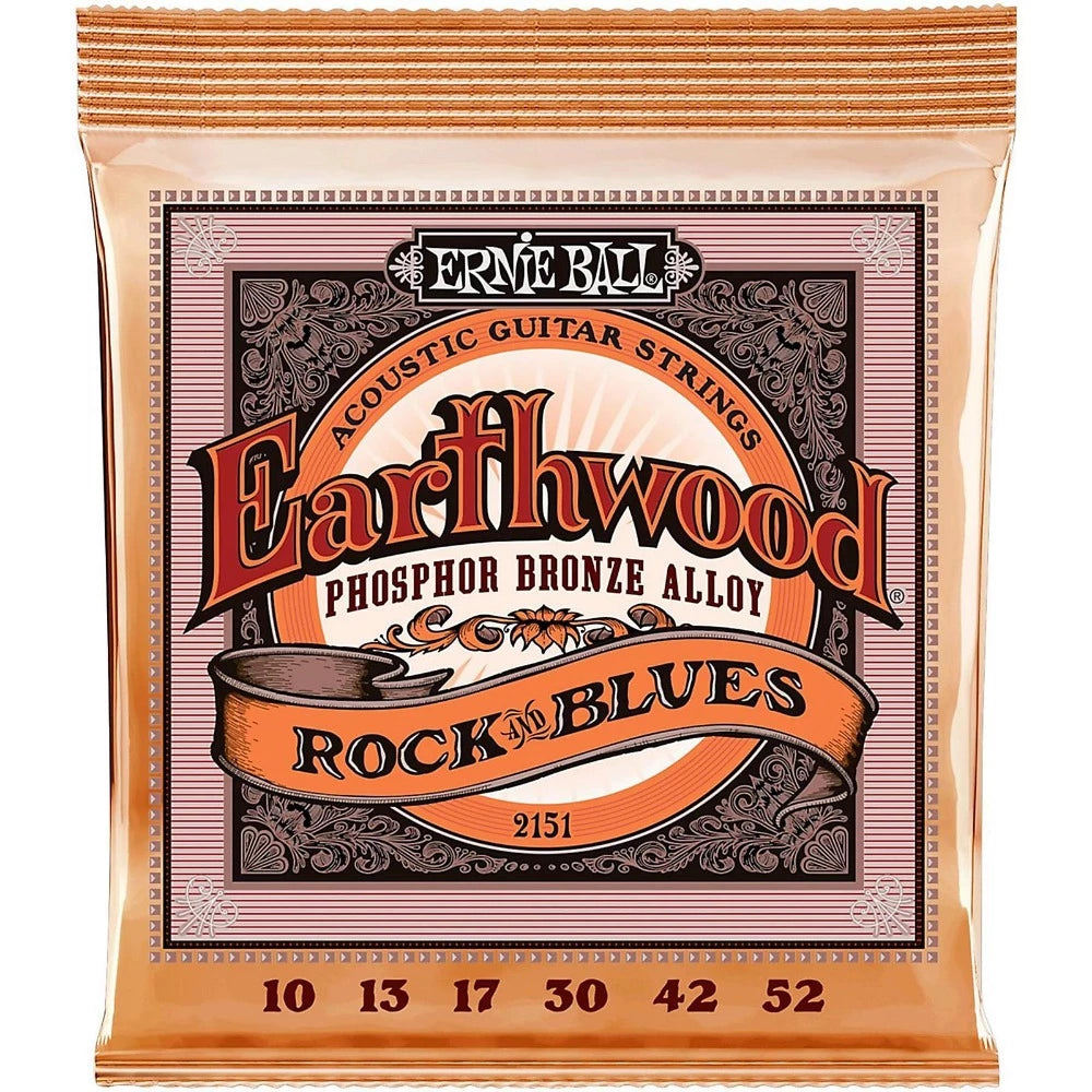 Ernie Ball Earthwood Phosphor Bronze Rock And Blues Acoustic Guitar Strings 10-52