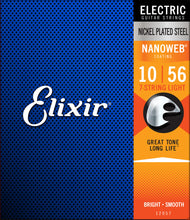 Load image into Gallery viewer, Cuerdas de Guitarra Eléctrica 7 Cuerdas Elixir Nanoweb Nickel Plated Steel 10-56
