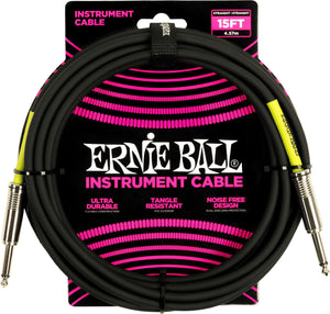 Ernie Ball Classic 15ft Straight Tip Instrument Cables