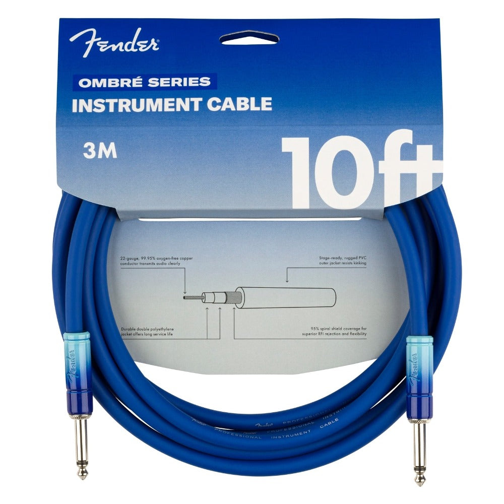 10ft Fender Ombré Series Straight Tip Instrument Cable - Assorted Colors