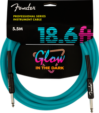 Load image into Gallery viewer, Fender Professional Series Glow in the Dark 18.6ft Instrument Cable with Straight Tip 
