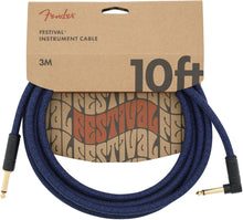 Cargar imagen en el visor de la galería, Cable para Instrumentos de 10ft con Punta en Ángulo Fender Festival Series - Colores Variados
