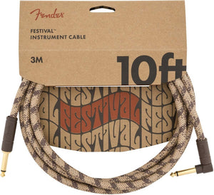 Cable para Instrumentos de 10ft con Punta en Ángulo Fender Festival Series - Colores Variados
