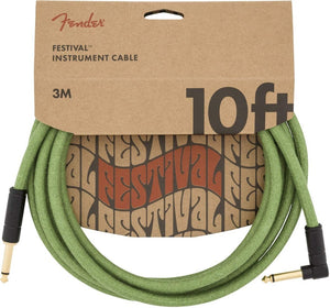 Cable para Instrumentos de 10ft con Punta en Ángulo Fender Festival Series - Colores Variados