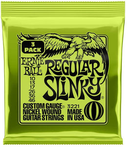 Ernie Ball Regular Slinky Nickel Wound Electric Guitar Strings 10-46 3 Pack