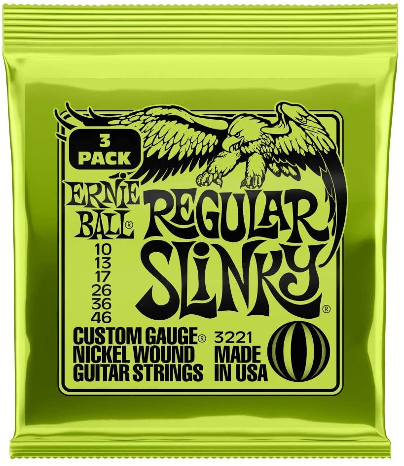 Cuerdas de Guitarra Eléctrica Ernie Ball Regular Slinky Nickel Wound 10-46 3 Pack