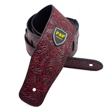 Load image into Gallery viewer, Wide Leather Guitar Strap with Nail Holder P&amp;P Music - Various Designs 
