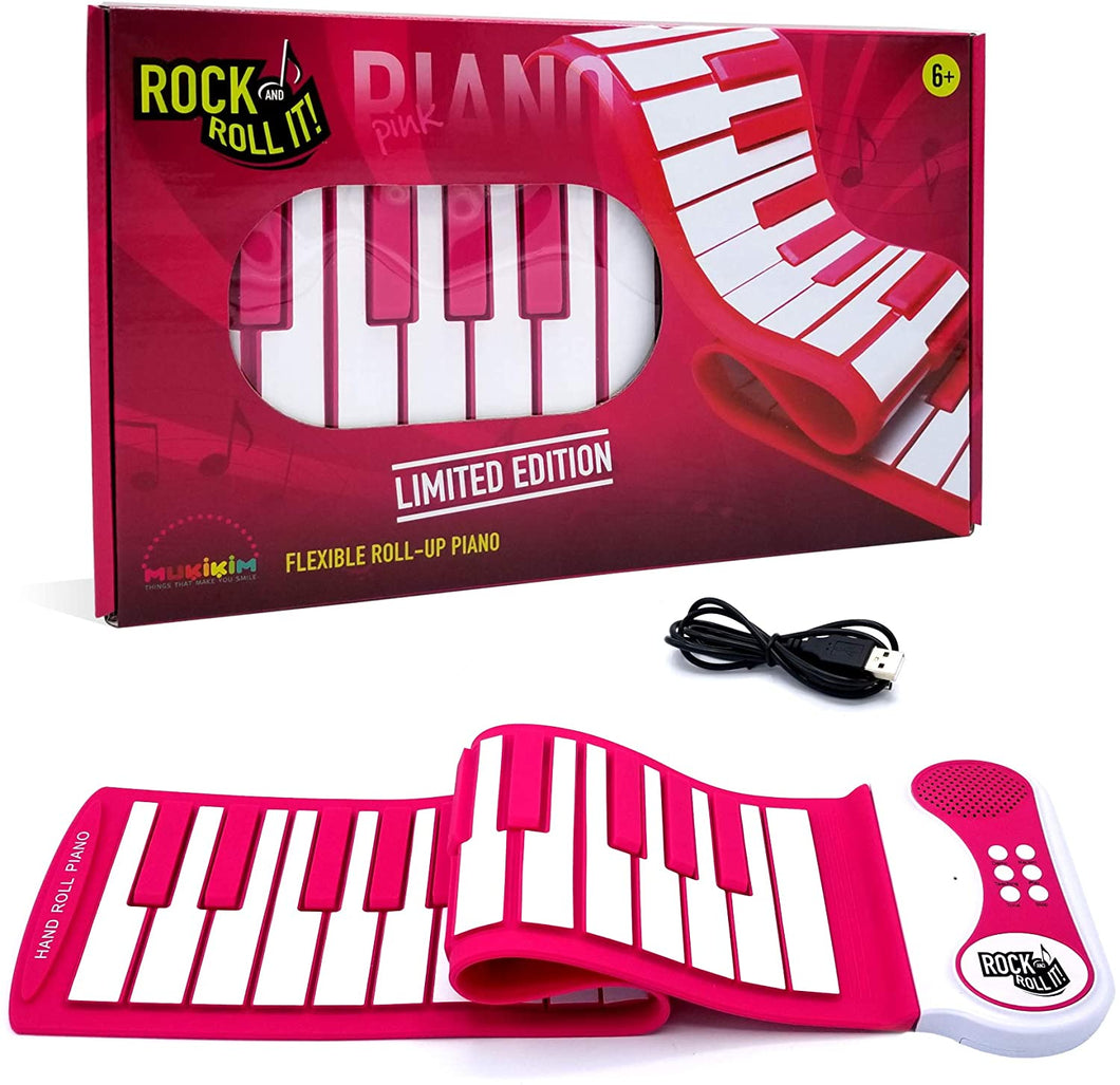 Teclado Enrollable de 37 Teclas Mukikim Rock and Roll It! Piano Pink Edición Limitada