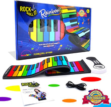 Load image into Gallery viewer, Mukikim Rock and Roll It! 49-Key Roll-Up Keyboard Rainbow Piano
