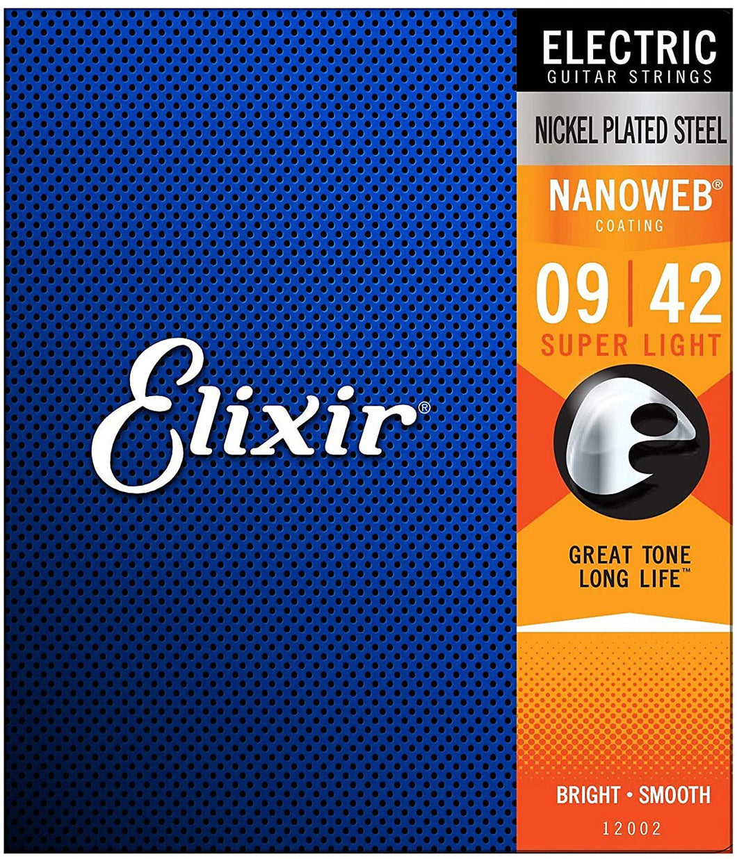 Elixir Nanoweb Nickel Plated Steel 9-42 Electric Guitar Strings