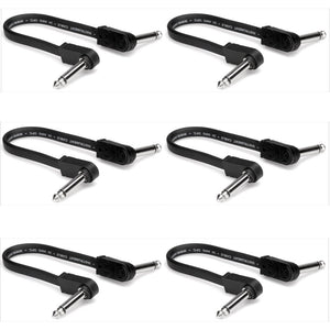 Pack of 6 Patch Cables 6" Hosa Flat