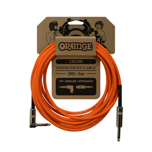 Orange Crush Series Angled Tip 20ft Instrument Cable 