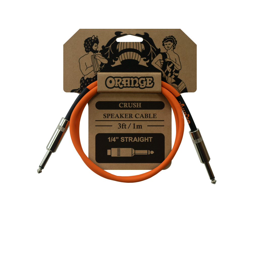 3ft Orange Crush Series Straight Tip Speaker Cable 