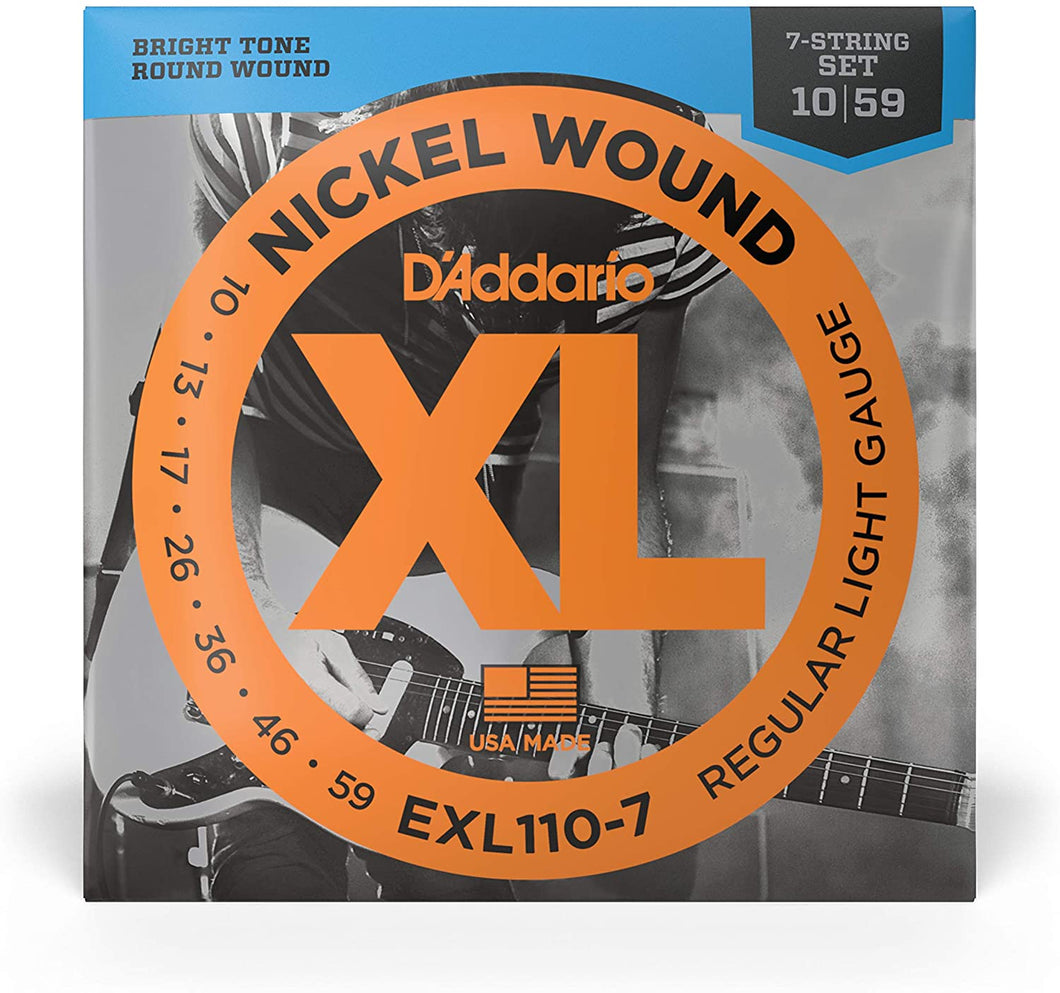 D'Addario XL 7-String Electric Guitar Strings EXL110-7 Nickel Wound 10-59