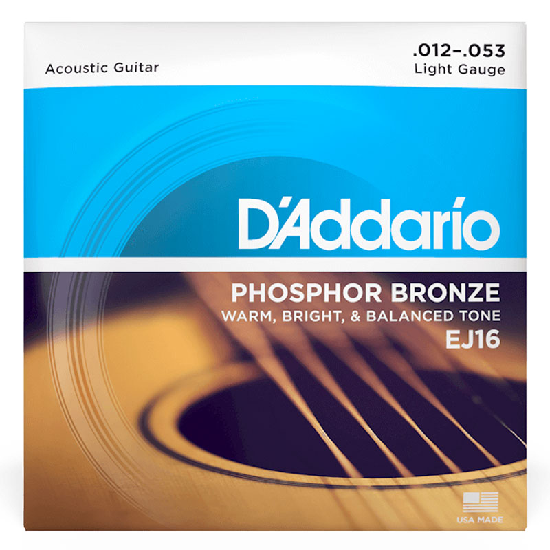 D'Addario EJ16 Phosphor Bronze 12-53 Acoustic Guitar Strings