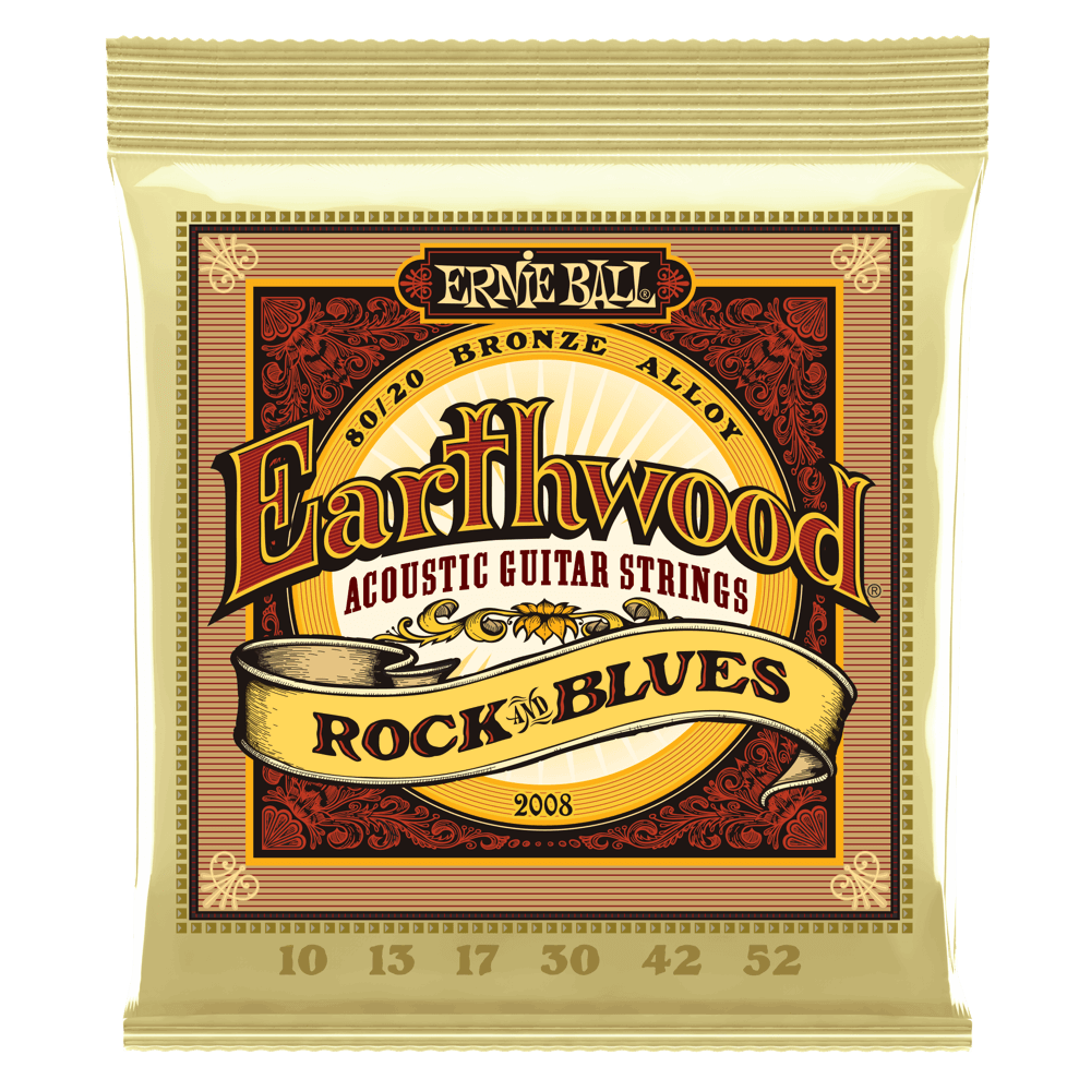 Ernie Ball Earthwood 80/20 Bronze Rock And Blues Acoustic Guitar Strings 10-52