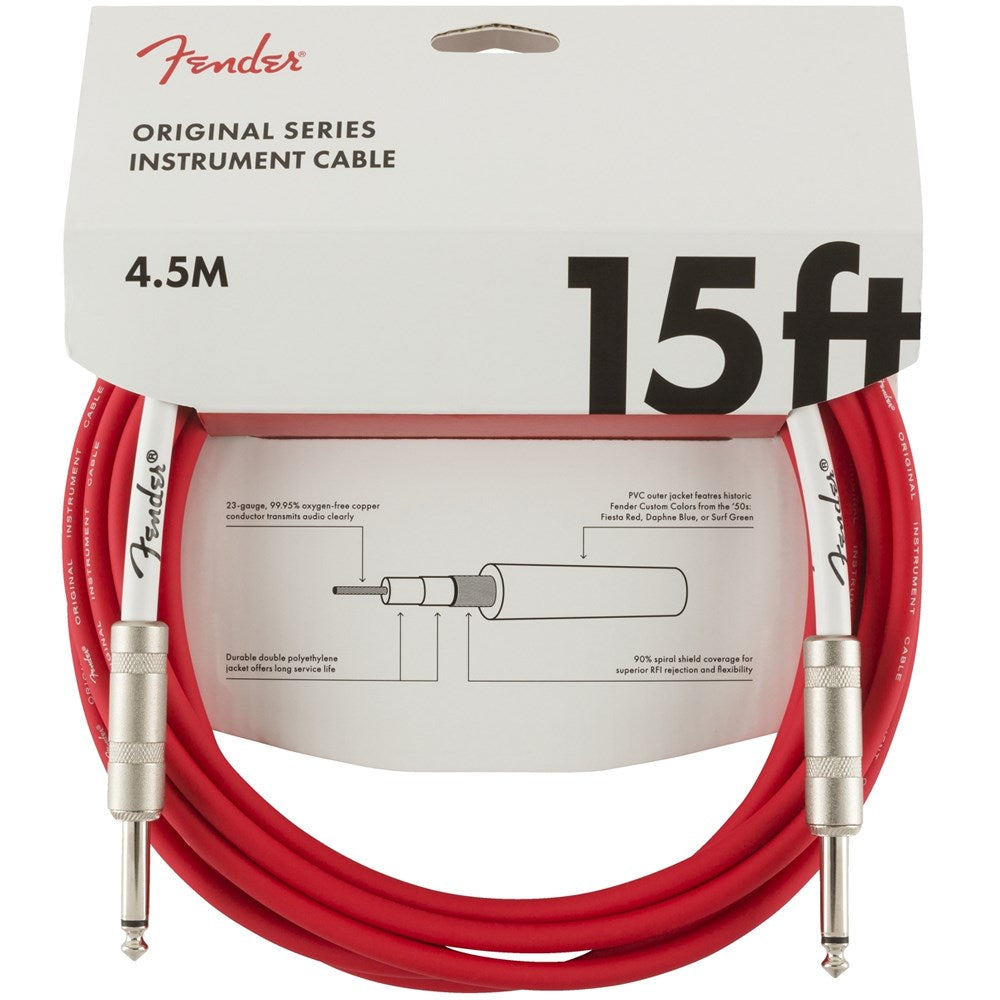 Cable para Instrumentos de 15ft con Punta Recta Fender Original Series - Colores Variados