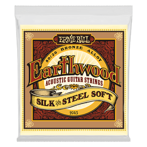 Ernie Ball Earthwood 80/20 Bronze Silk &amp; Steel Soft Acoustic Guitar Strings 11-52