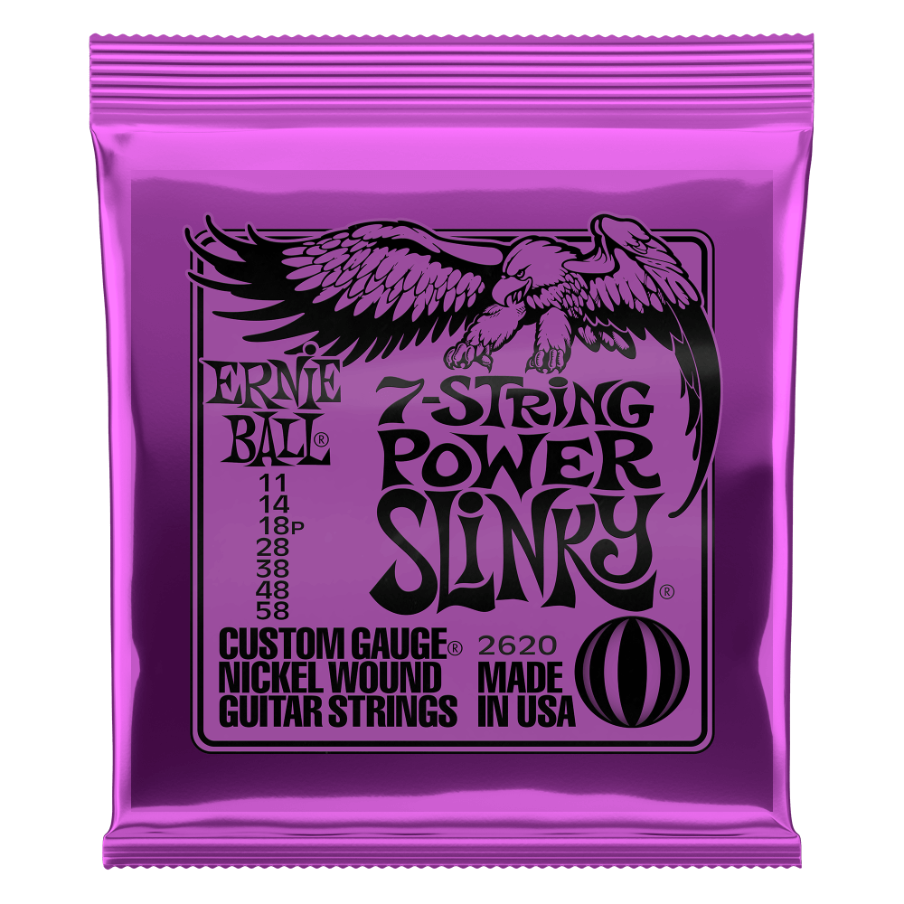 Ernie Ball 7-String Power Slinky Nickel Wound Electric Guitar Strings 11-58