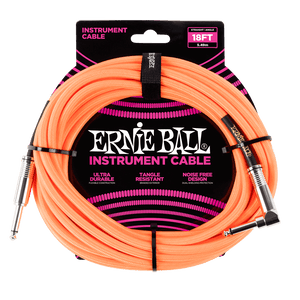 18ft Ernie Ball Braided Angled Tip Instrument Cables