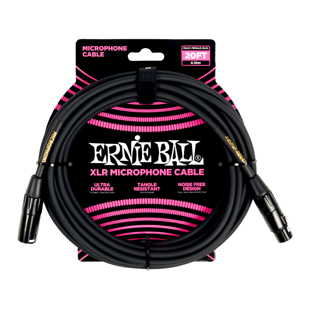 Ernie Ball 20ft XLRM-XLRF Microphone Cable 