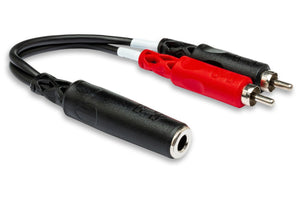 Hosa YPR 1/4" TRSF to Dual RCA Stereo Adapter