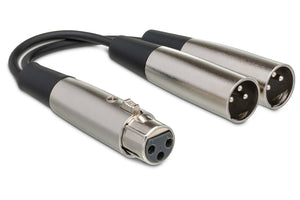 XLR3F to Dual XLR3M Hosa YXM Y Cable