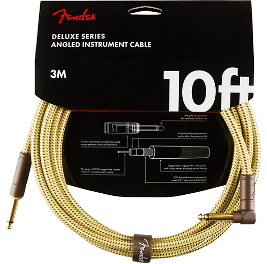 Cable para Instrumentos de 10ft con Punta en Ángulo Fender Deluxe Series