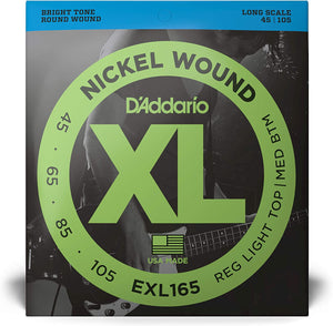 Cuerdas de Bajo D'Addario XL EXL165 Nickel Wound 45-105 Escala Larga