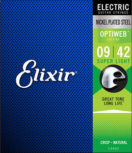 Elixir Optiweb Nickel Plated Steel 9-42 Electric Guitar Strings