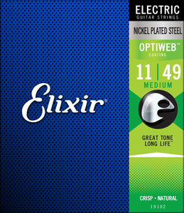 Elixir Optiweb Nickel Plated Steel 11-49 Electric Guitar Strings