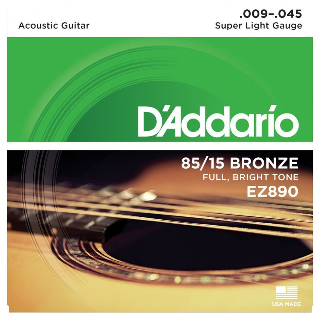 D'Addario EZ890 85/15 Bronze 9-45 Acoustic Guitar Strings